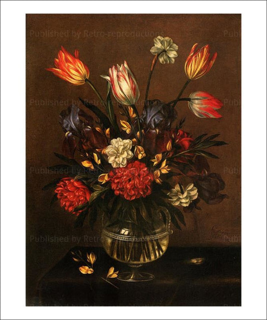 canvas prints, A Vase of Tulips, Artist Antonio Ponce - Vintage Art, canvas prints