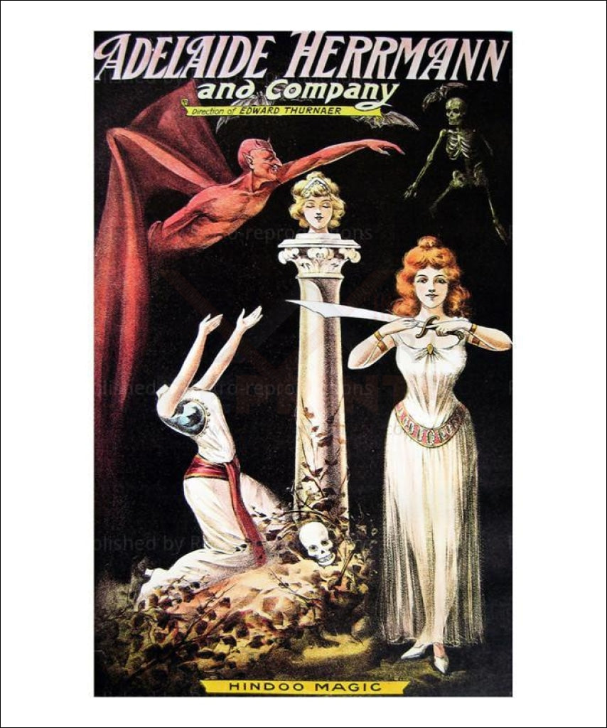 Canvas prints, Adelaide Herrmann 1900, American magician, art print - Vintage Art, canvas prints