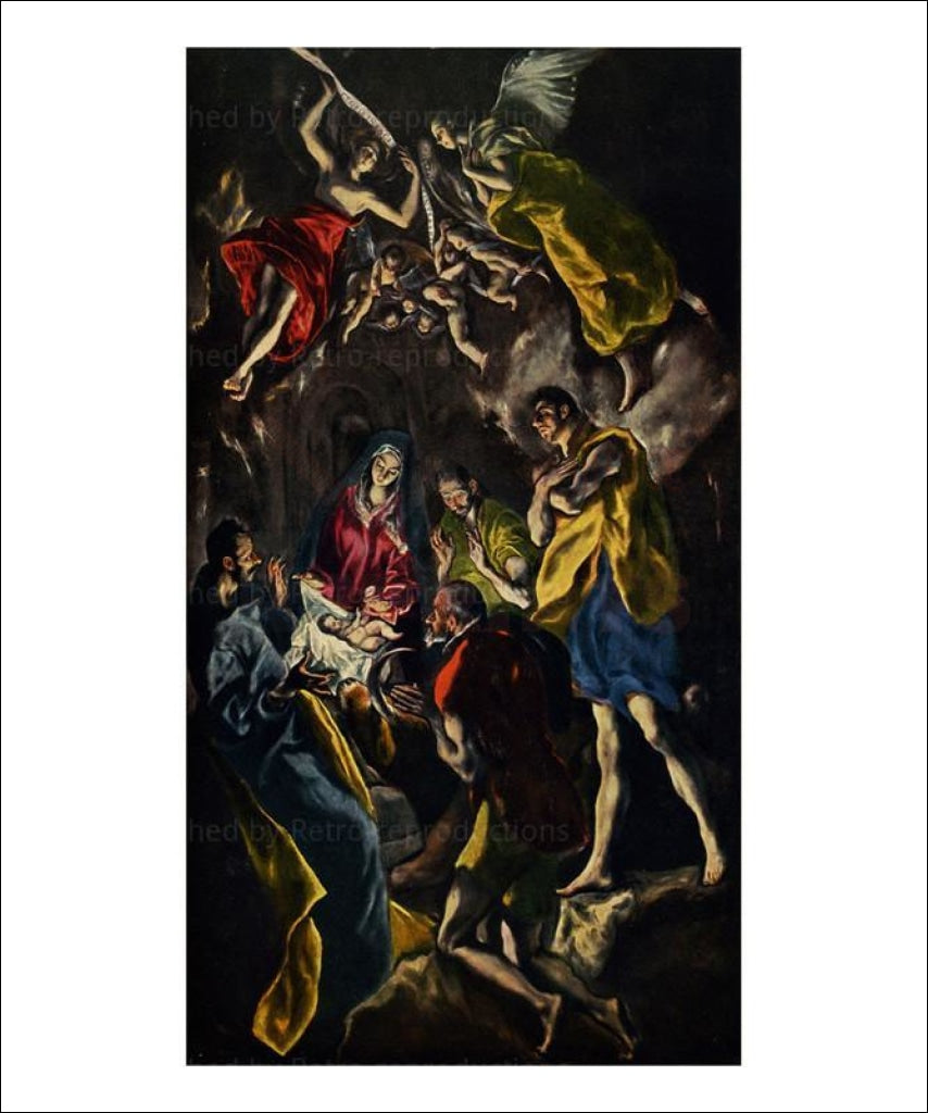Canvas prints, Adoration of Jesus, El Greco, art print - Vintage Art, canvas prints