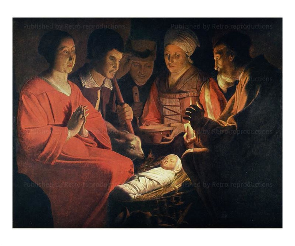 canvas prints, Adoration of the Shepherds, Artist Georges de Latour, Art print - Vintage Art, canvas prints