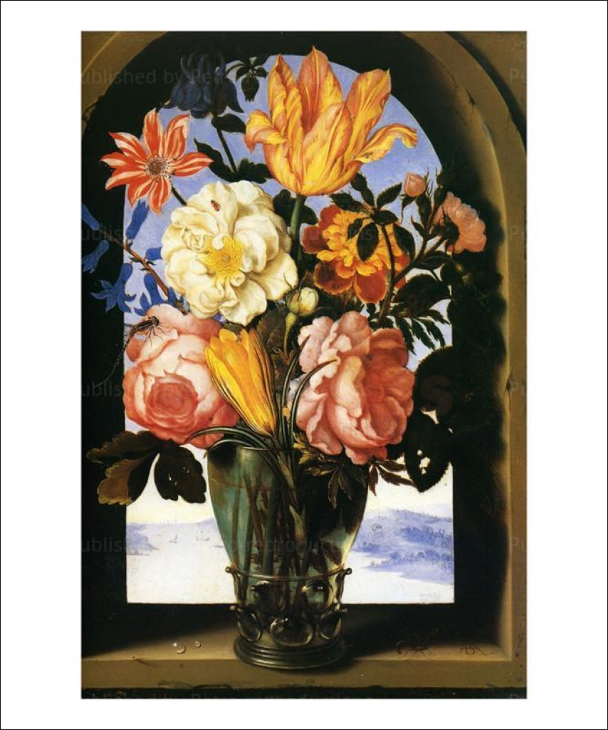 Canvas Prints, Ambrosius Bosschaert the Elder, Flowers sitting on a window - Vintage Art, canvas prints