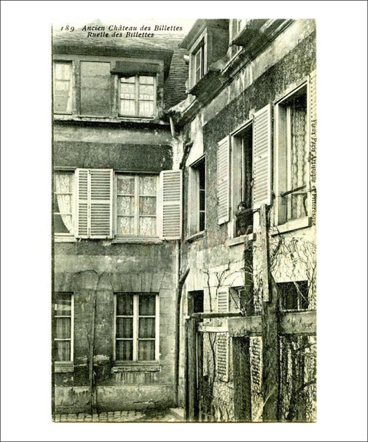Canvas prints, Ancien Chateau des Billettes, Church in Paris France, black and white photography - Vintage Art, canvas prints