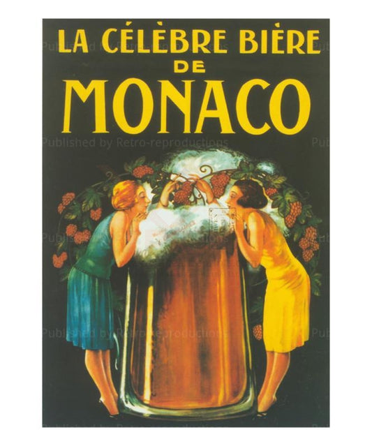 Celebre Biere de Monaco, Advertising poster, Digital Giclee Art Print reproduction - Vintage Art, canvas prints