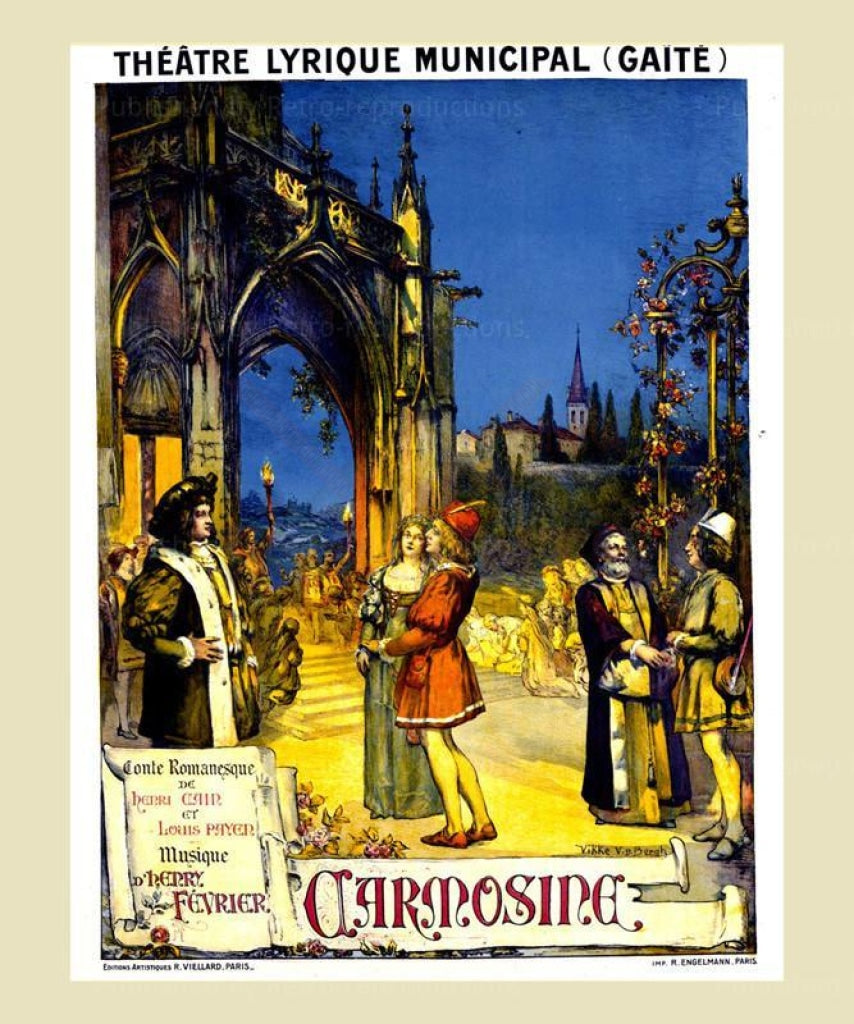Carmosine, Opera poster, Digital Giclee Art Print - Vintage Art, canvas prints