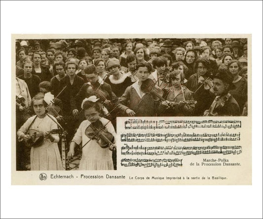 Corps de musique sortie d'Eglise, Photographic Print - Vintage Art, canvas prints