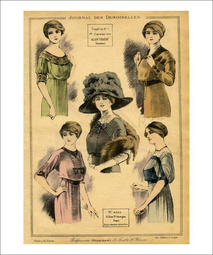 Demoiselles #4955, fashion, Art Print - Vintage Art, canvas prints