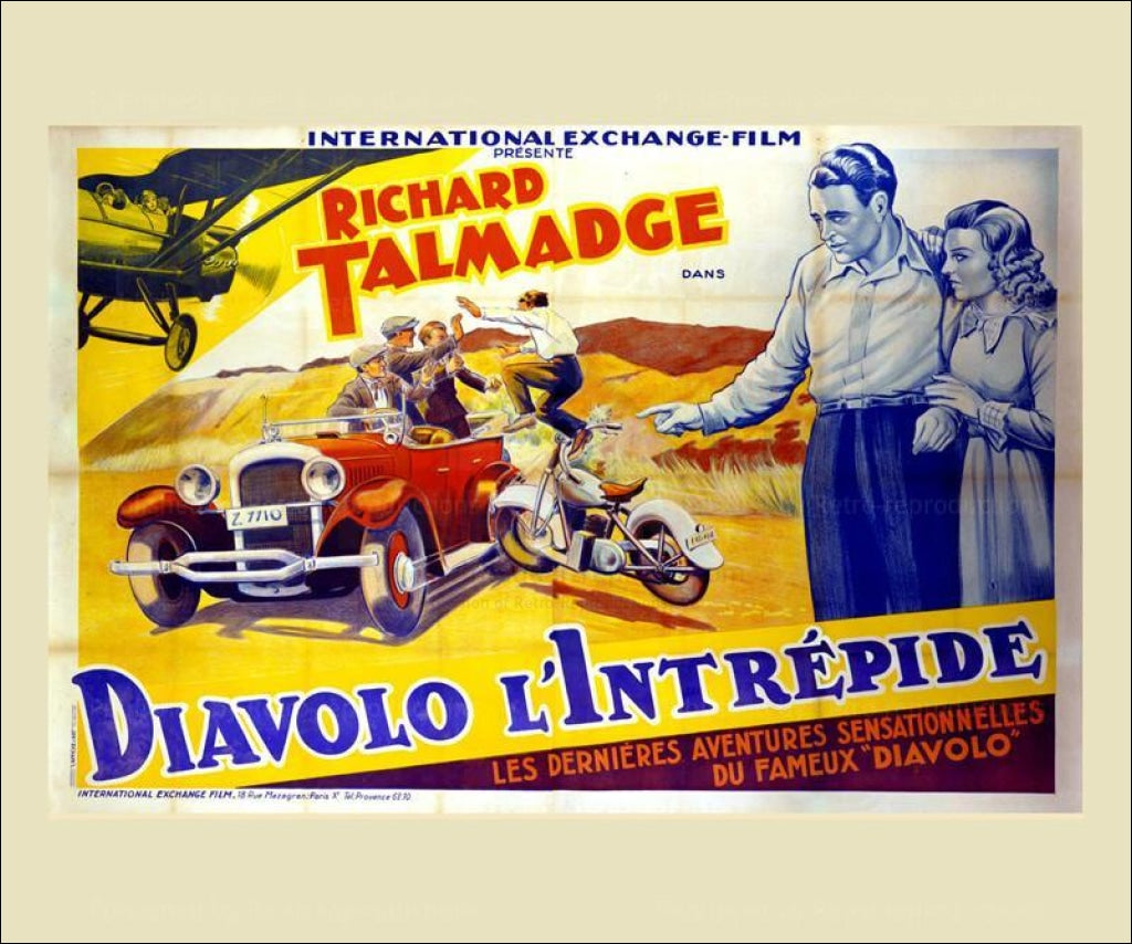 Diavolo I'Intrepide, Movie Poster Reproduction - Vintage Art, canvas prints
