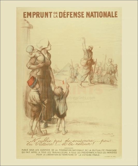 Emprunt de la defense nationale 1918 (Poulbo) - Vintage Art, canvas prints