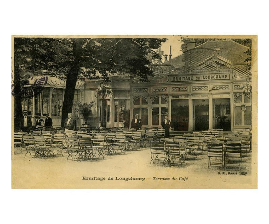 Ermitage de Longchamp Terrasse de Cafe - Vintage Art, canvas prints