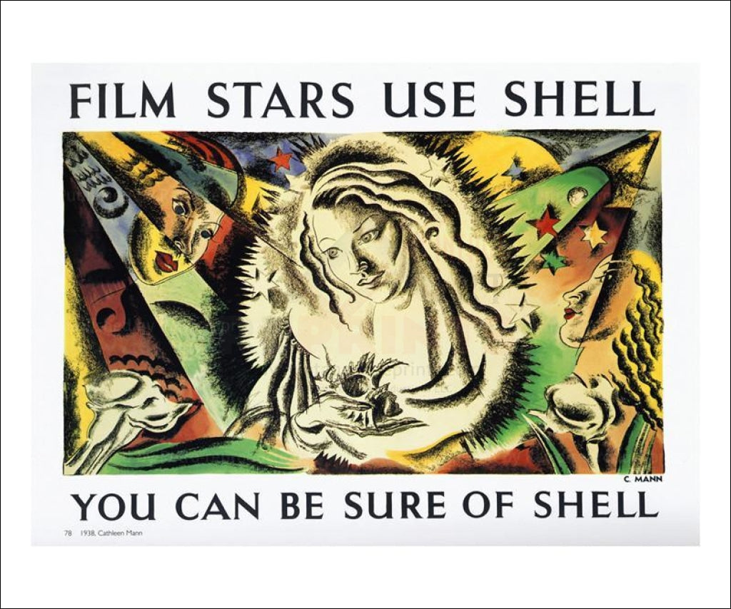 Film Stars use Shell 1938 - Vintage Art, canvas prints