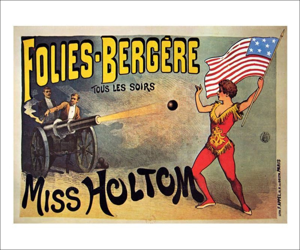 Folies-Bergeres 1890, Miss Holtom, digital giclee print reproduction - Vintage Art, canvas prints