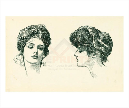 Gibson Girls Portraits 1902 - Vintage Art, canvas prints
