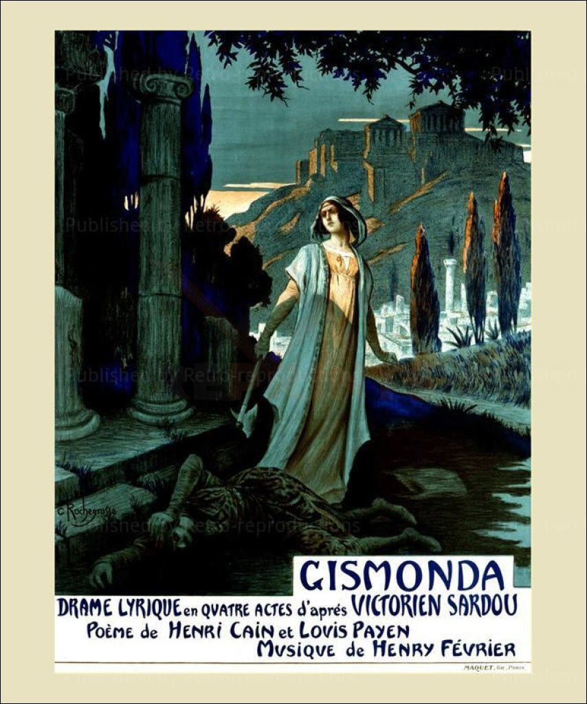 Gismonda, Lyric drama - Vintage Art, canvas prints