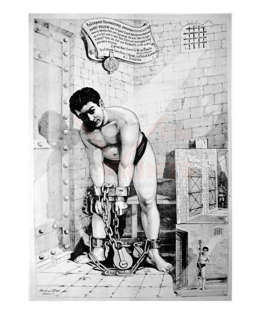 Houdini Prison  Amsterdam, 1903 - Vintage Art, canvas prints