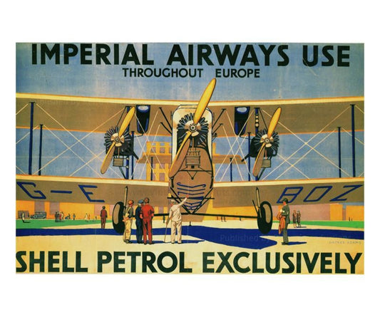 Imperial Airways Bi-Plane 1929 - Vintage Art, canvas prints