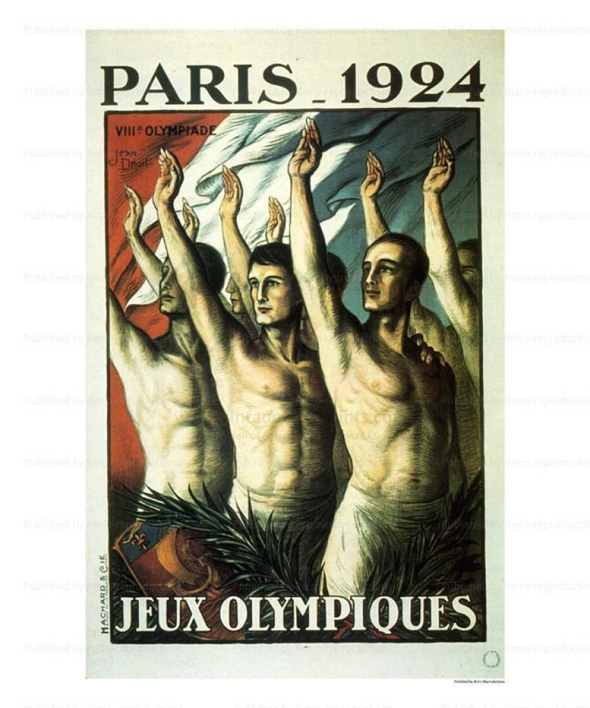 Jeux Olympiques, 1924 Jean Droit, Art Print - Vintage Art, canvas prints