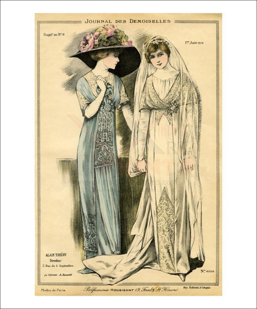 Journal des Demoiselles Houbigant Bride #4996 - Vintage Art, canvas prints