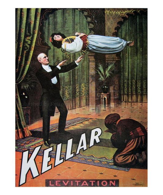 Kellar La levitation, 1904 - Vintage Art, canvas prints