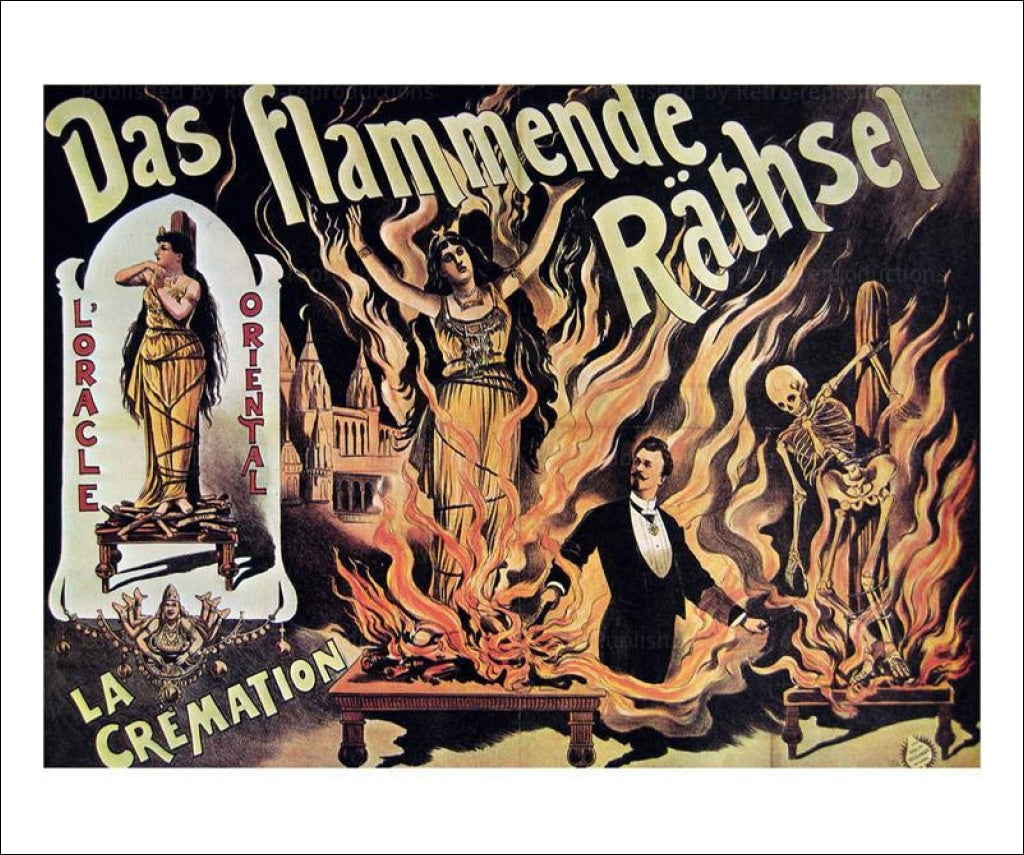 La cremation 1895 - Magic poster reproduction - Vintage Art, canvas prints