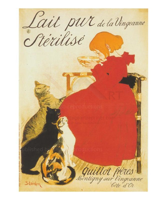 Lait Pur Sterilise Quillot Freres, advertising poster, Art Print - Vintage Art, canvas prints