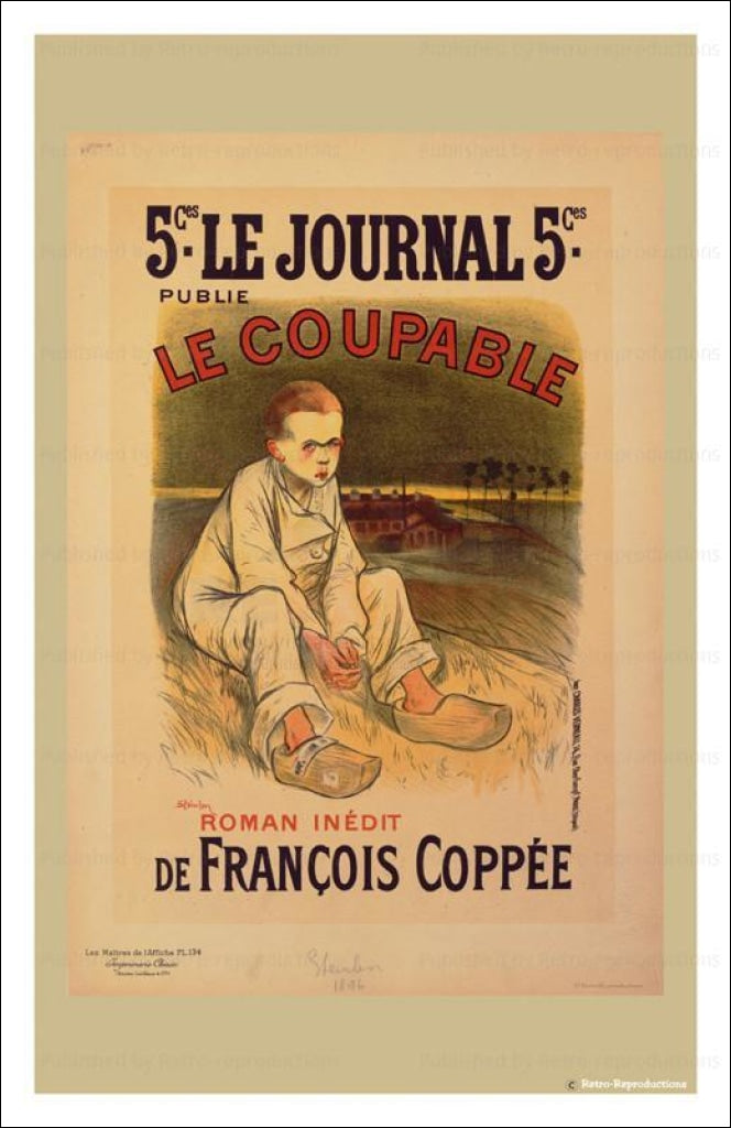 Le Coupable - Theophile Alexandre Steilen, Les Maitre de l'Affiche, vintage art print reproduction - Vintage Art, canvas prints