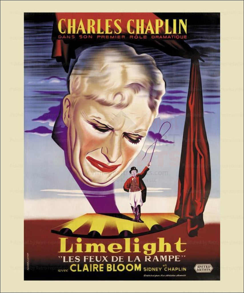 Limelight - Charlie Chaplin, Digital giclee reproduction - Vintage Art, canvas prints