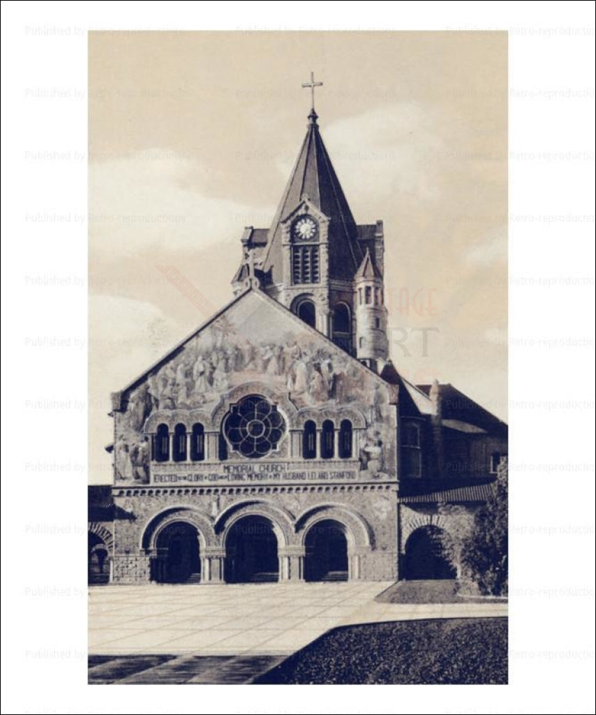 Memorial Church Stanford, California, Photographic Print - Vintage Art, canvas prints