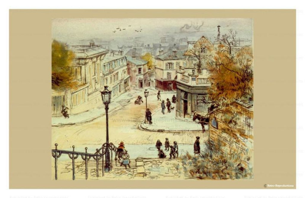 Montmartre, Paris, France vintage art photo print reproduction - Vintage Art, canvas prints