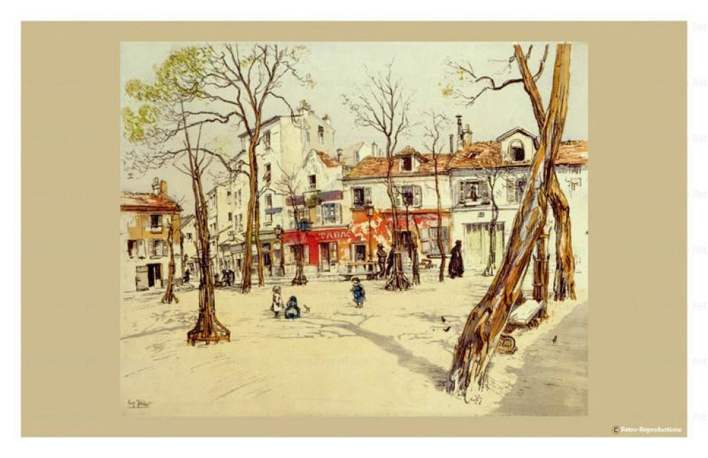 Montmartre, Paris, France vintage art photo print reproduction - Vintage Art, canvas prints