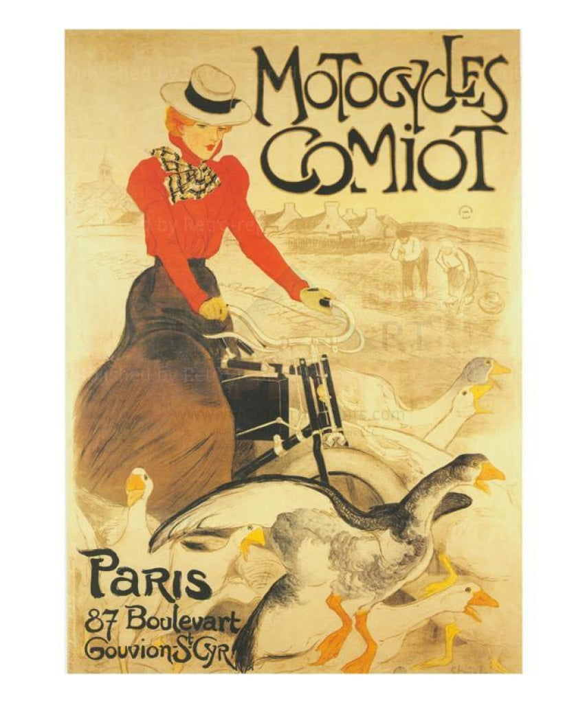 Motocycles Comiot Paris, advertising poster, art print - Vintage Art, canvas prints