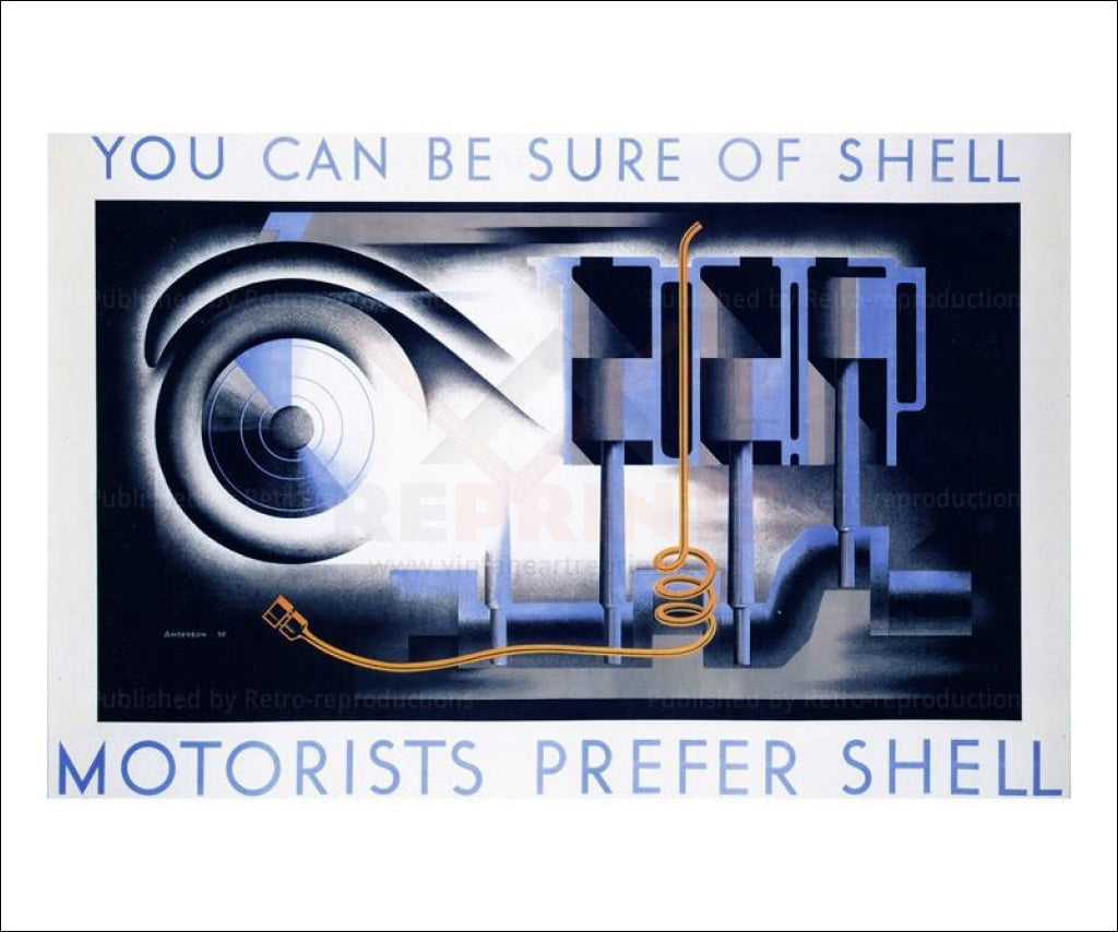 Motorists Prefer Shell 1935, art print - Vintage Art, canvas prints