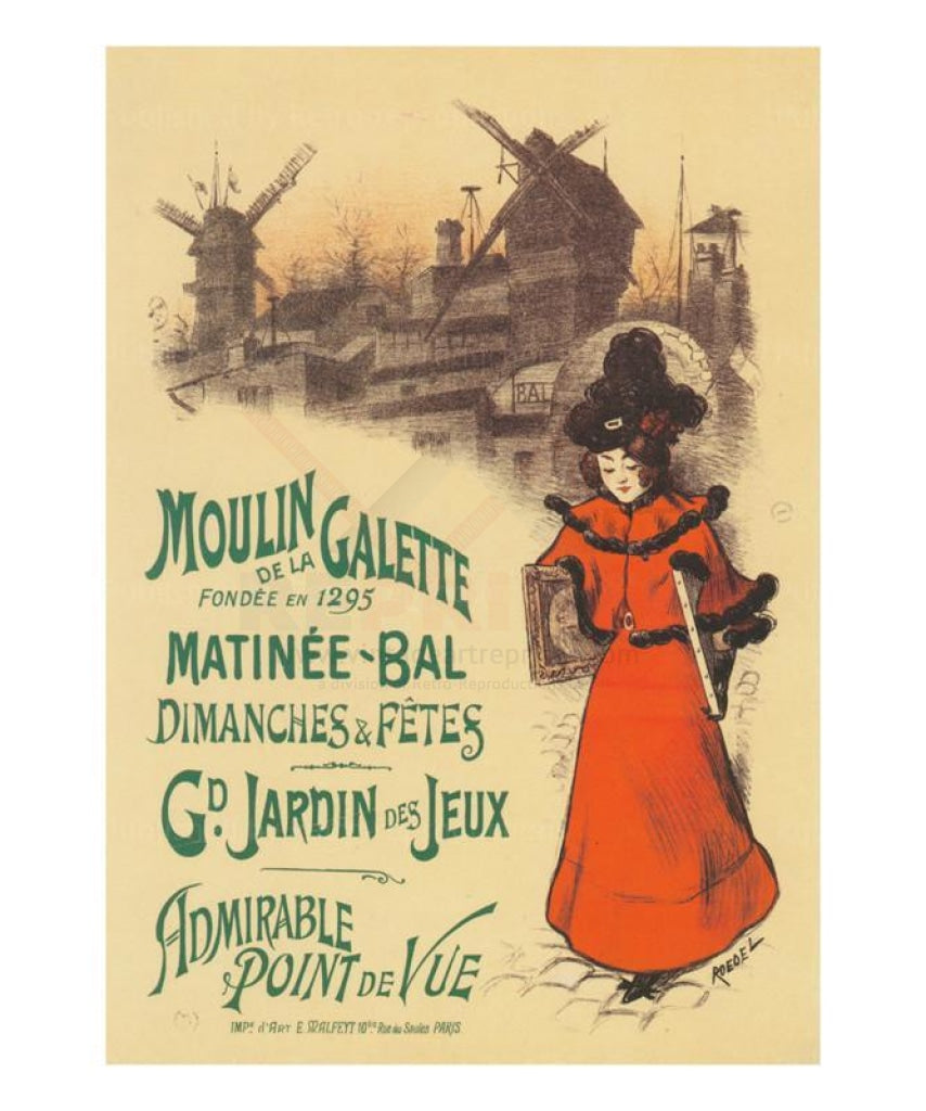 Moulin de la Galette Paris, art print - Vintage Art, canvas prints