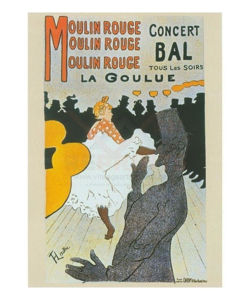 Moulin Rouge La Goulue Concert Bal digital reproduction post-impressionism-Vintage Art, canvas prints, movie posters, photographic prints, posters, art prints, original movie posters, advertising posters,