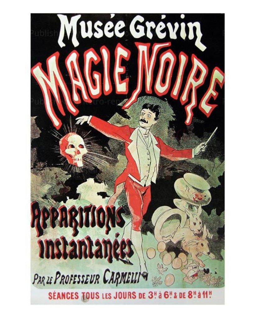 musee grevin magie noire, 1887, Jules Cheret, digital poster reproduction - Vintage Art, canvas prints