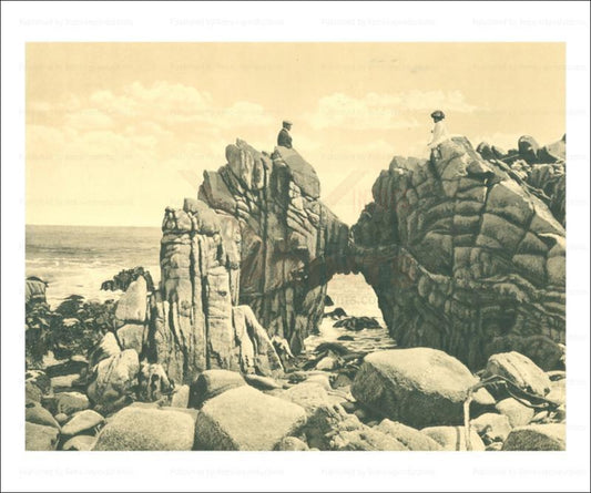 Natural Stone Arch 17 Mile Drive 1912, Photographic Print - Vintage Art, canvas prints