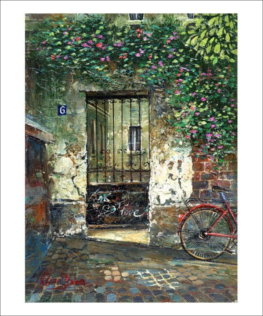 Old Courtyard Montmartre paris - Vintage Art, canvas prints