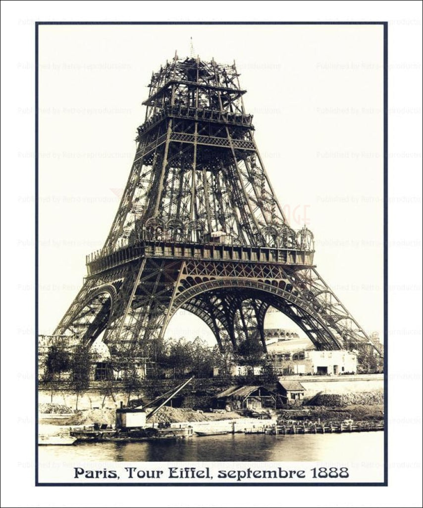 Paris Eiffel Tower 1888, vintage art photo print reproduction - Vintage Art, canvas prints