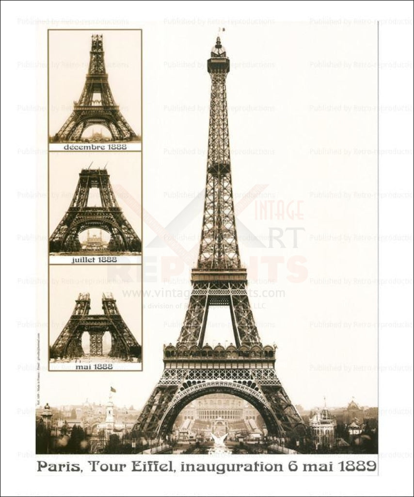 Paris, Eiffel Tower, vintage art photo print rejproduction - Vintage Art, canvas prints