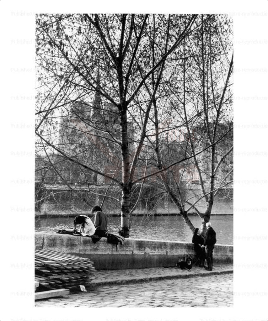 Paris, France Isle Saint-Louis, the Seine, vintage art photo print reproduction - Vintage Art, canvas prints