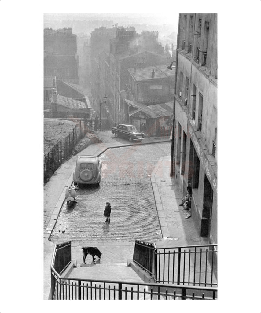 Paris street to Sacre-Coeur Montmartre - Vintage Art, canvas prints