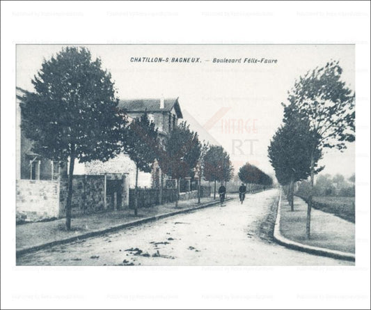 Paris suburb, Chatillon City - Vintage photo Boulevard Felix Faure
