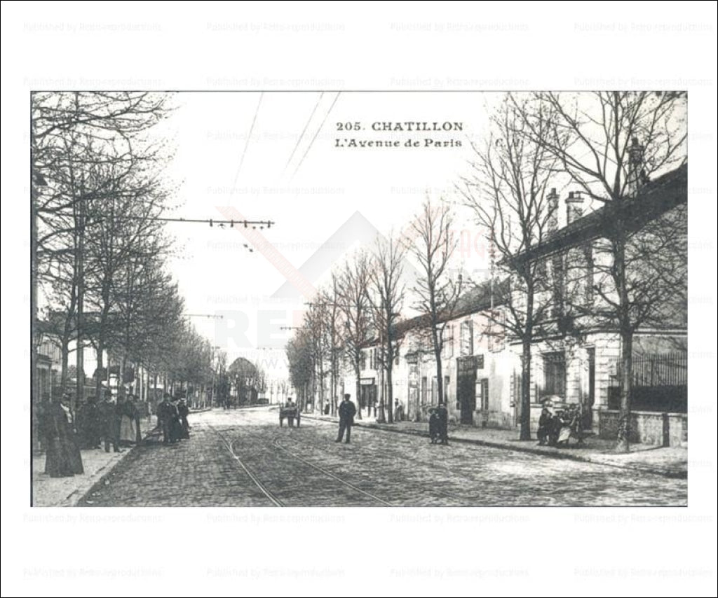 Paris suburb, vintage photo art print reproduction - Chatillon City