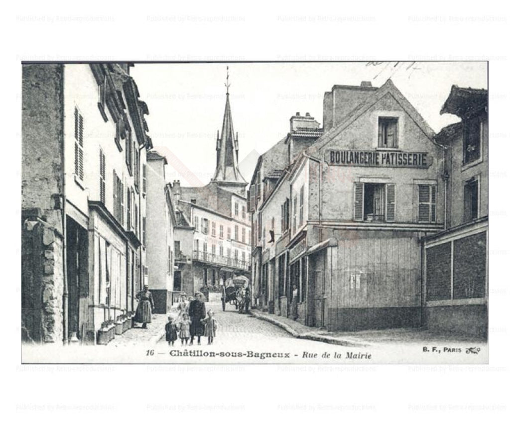 Paris suburb, vintage photo art print reproduction - Vintage Art, canvas prints Chatillon rue de la Mairie