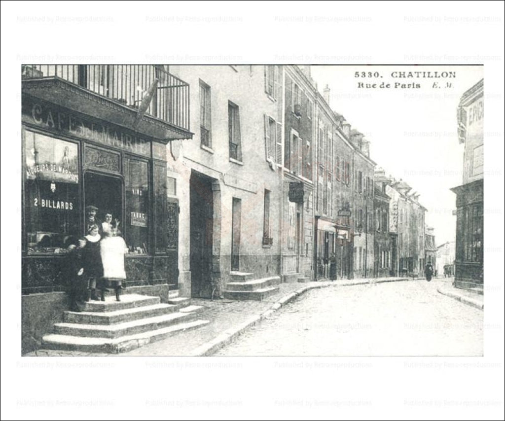 Paris suburb, vintage photo art print reproduction - Vintage Art, canvas prints Chatillon rue de Parie
