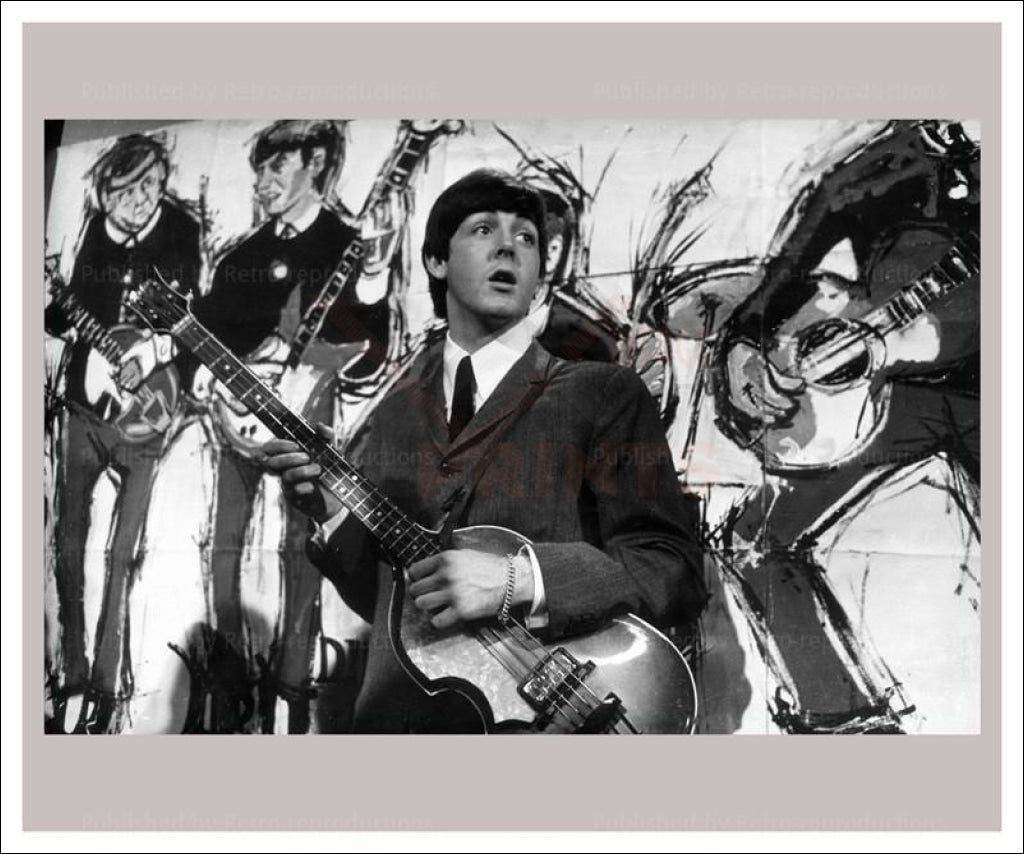Paul Mc Cartney The Beatles - black & white photo Vintage Art, canvas prints
