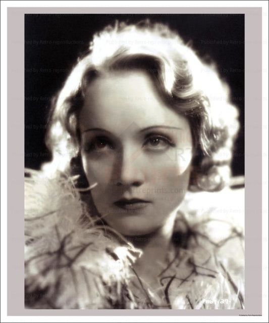 Photographic print, Actress Marlene Dietrich, vintage black and white photograph, - Vintage Art, canvas prints
