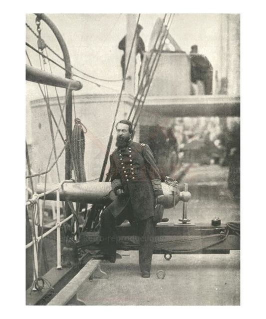 Photographic print, Admiral David D. Porter, American Civil War, black and white photograph, - Vintage Art, canvas prints