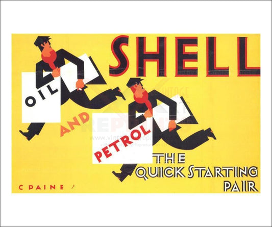 Quick Start Running Oil and Petrol Men 1928 - Vintage Art, canvas prints