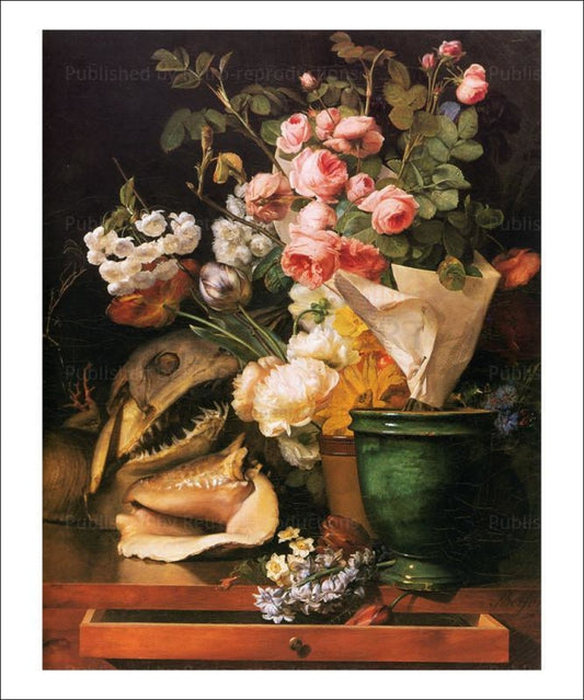 Roses in a Green Vase - Vintage Art, canvas prints