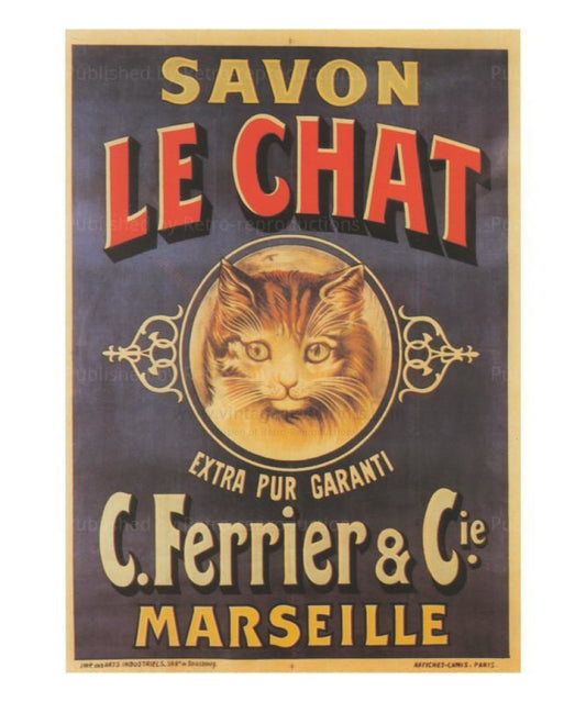 Savon Le Chat, French Advertising Poster, Art  Print - Vintage Art, canvas prints